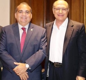 Fábio Braga com Geraldo Alckmin, no Palácio dos Bandeirantes