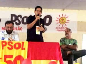 Odívio Neto fala no encontro de delegados do PSOL e do PCB que o lançou candidato a governador
