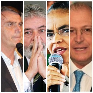 Jair Bonsonaro é o mais rejeitado, seguido de Lula da Silva, Marina Silva e Geraldo Alckmin